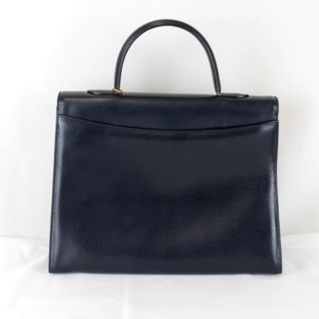 『USED』 
COACH コーチ 
 4414 ターンロック 2WAY ハンドバッグ 
レザー ネイビー