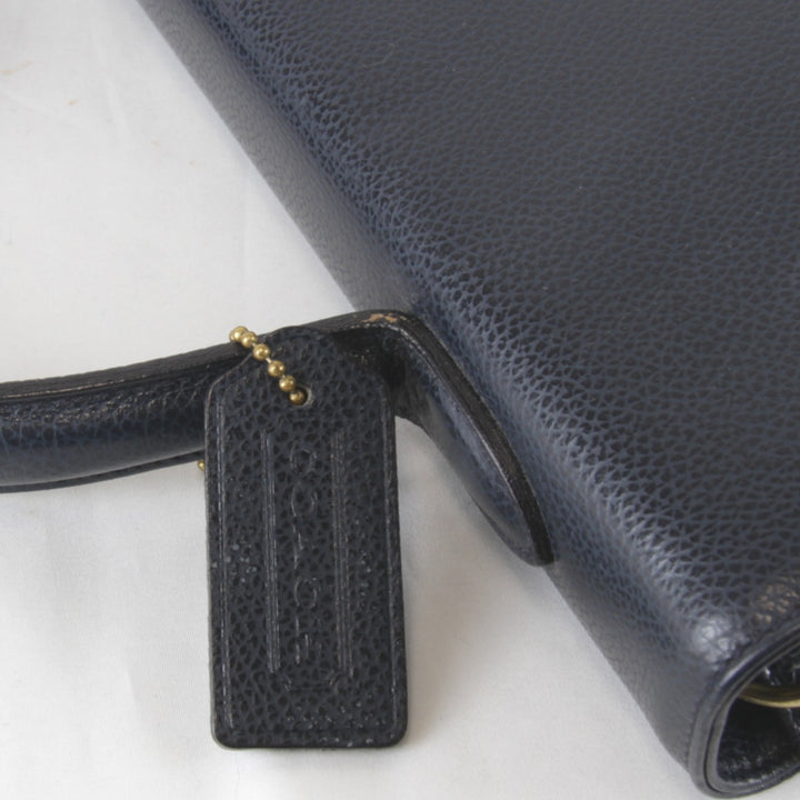 『USED』 
COACH コーチ 
 4414 ターンロック 2WAY ハンドバッグ 
レザー ネイビー