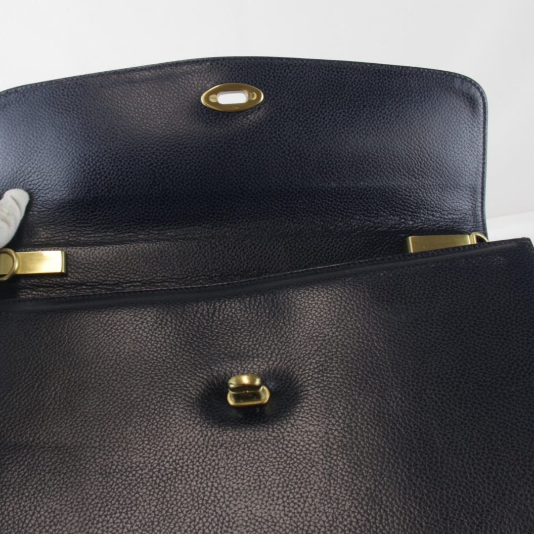 『USED』 
COACH コーチ 
 4414 ターンロック 2WAY ハンドバッグ 
レザー ネイビー