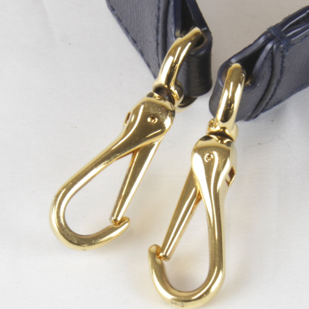 良品『USED』 
BURBERRY バーバリー 
 スモールバナー 2WAY ハンドバッグ 
レザー ネイビー