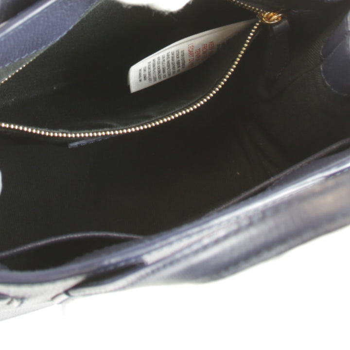 良品『USED』 
BURBERRY バーバリー 
 スモールバナー 2WAY ハンドバッグ 
レザー ネイビー