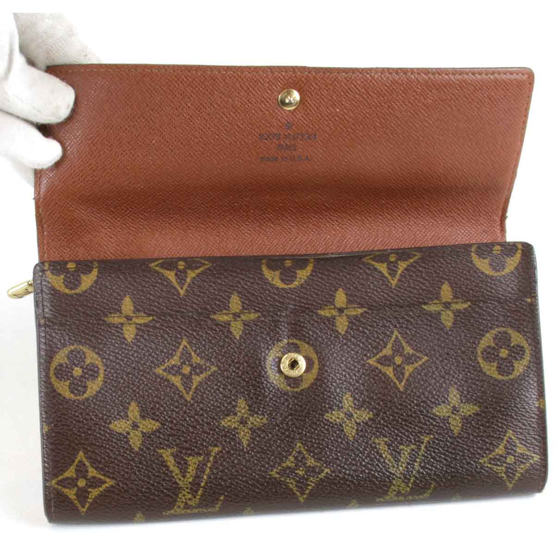 『USED』 
LOUIS VUITTON ルイ・ヴィトン 
 ポルトモネクレディ M61725 長財布 
モノグラムキャンバス ブラウン