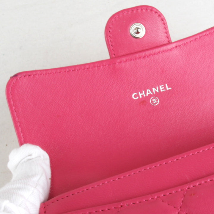 【価格改定】良品『USED』 
CHANEL シャネル 
 タイムレスクラシック カード/箱有 二つ折り財布 
レザー ピンク