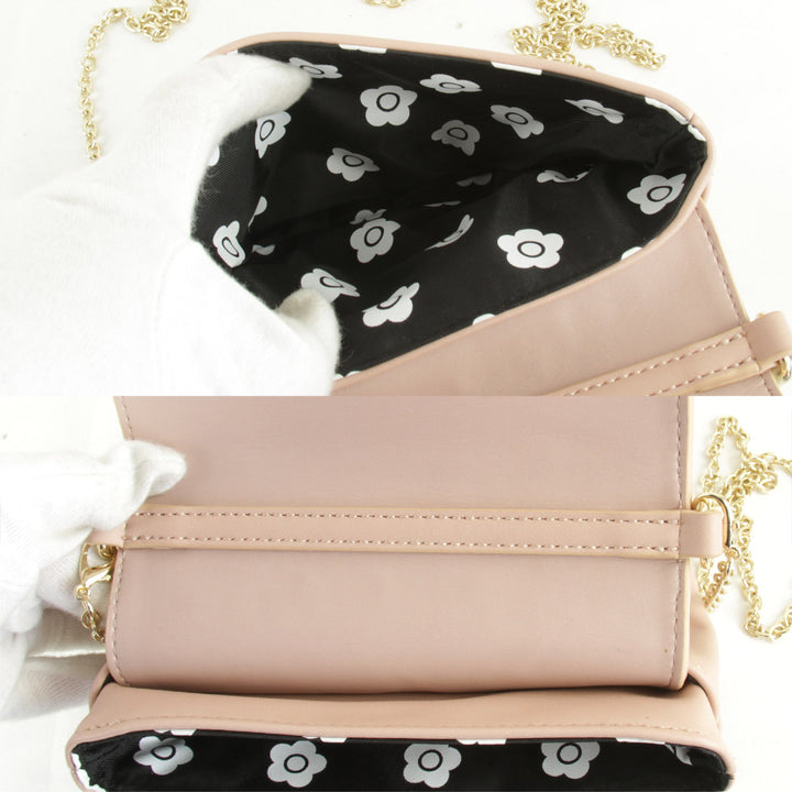 美品『USED』 
MARY QUANT マリークヮント 
 ショルダーバッグ 
レザー ピンク