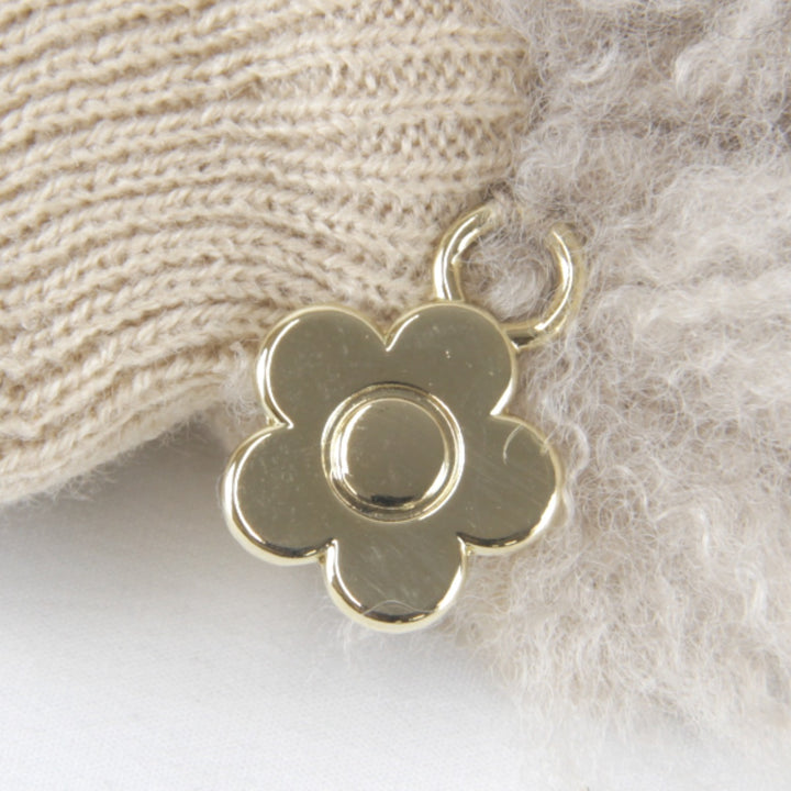 美品『USED』 
MARY QUANT マリークヮント 
 カールエコファー ハンドウォーマー 手袋 
ファー ベージュ
