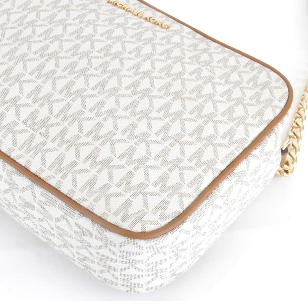 美品『USED』 
Michael Kors マイケルコース 
 MKシグネチャー カメラバッグ ミディアム ショルダーバッグ 
レザー ホワイト
