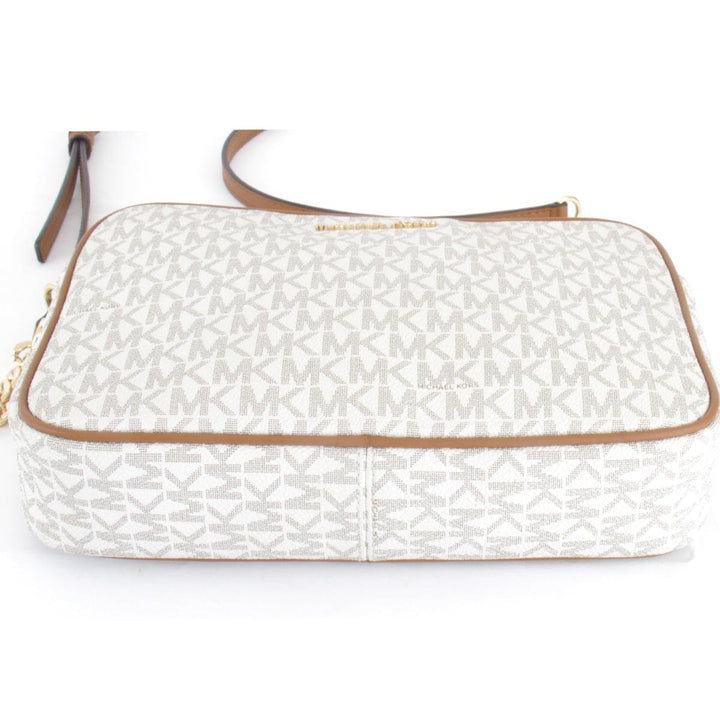 美品『USED』 
Michael Kors マイケルコース 
 MKシグネチャー カメラバッグ ミディアム ショルダーバッグ 
レザー ホワイト