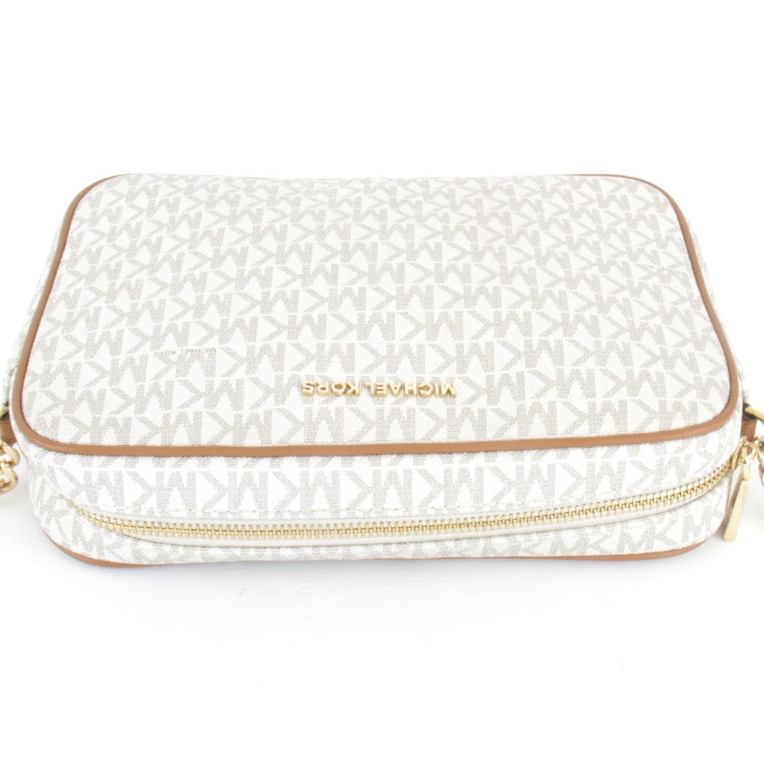 美品『USED』 
Michael Kors マイケルコース 
 MKシグネチャー カメラバッグ ミディアム ショルダーバッグ 
レザー ホワイト