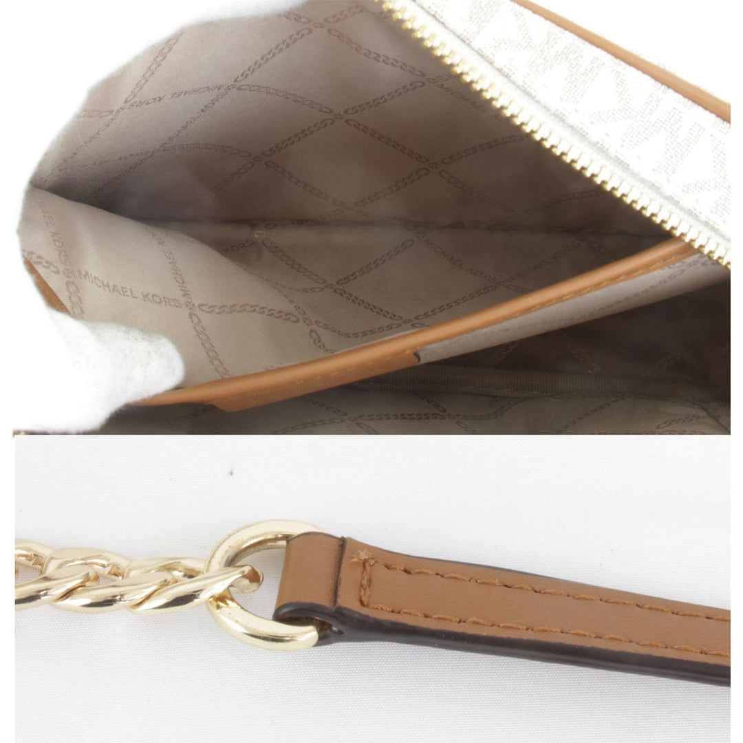 美品『USED』 
Michael Kors マイケルコース 
 MKシグネチャー カメラバッグ ミディアム ショルダーバッグ 
レザー ホワイト