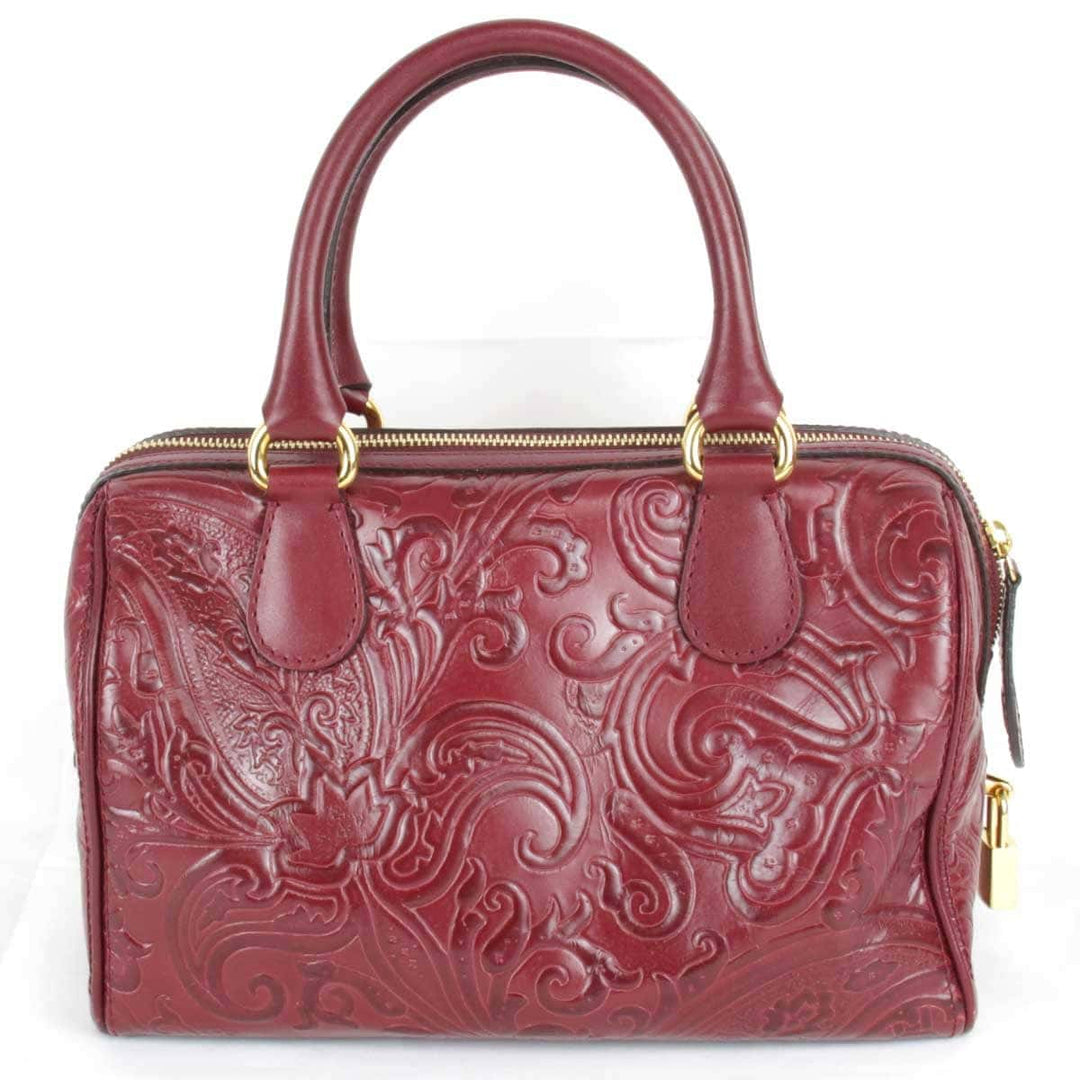 良品『USED』 
ETRO エトロ 
 マルゴット 1C362-2735 ミニボストンバッグ 
レザー ワインレッド
