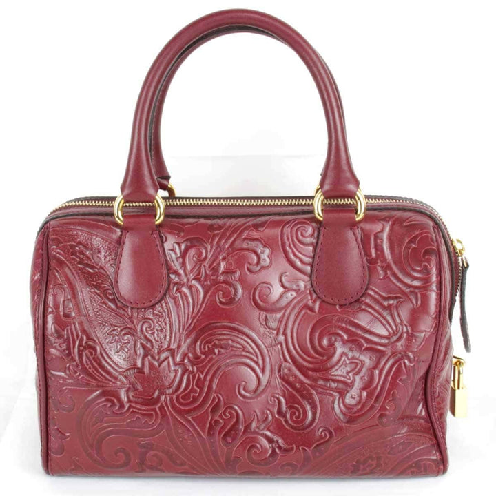 良品『USED』 
ETRO エトロ 
 マルゴット 1C362-2735 ミニボストンバッグ 
レザー ワインレッド