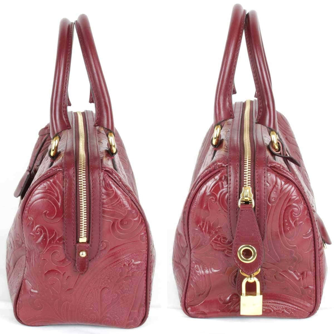 良品『USED』 
ETRO エトロ 
 マルゴット 1C362-2735 ミニボストンバッグ 
レザー ワインレッド