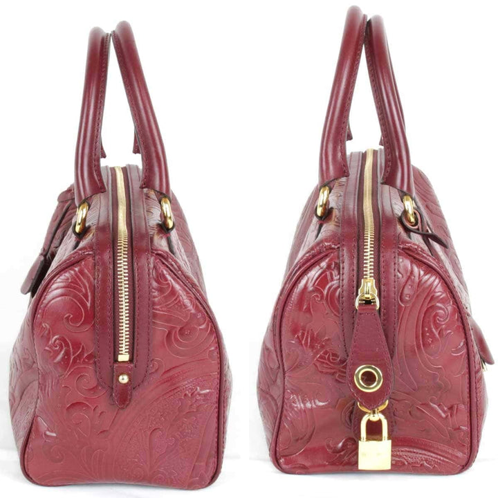 良品『USED』 
ETRO エトロ 
 マルゴット 1C362-2735 ミニボストンバッグ 
レザー ワインレッド