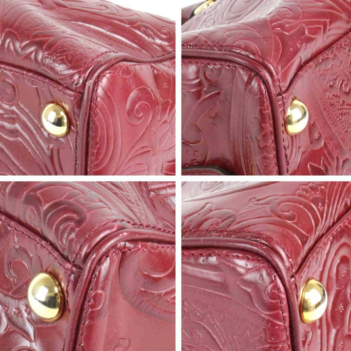 良品『USED』 
ETRO エトロ 
 マルゴット 1C362-2735 ミニボストンバッグ 
レザー ワインレッド