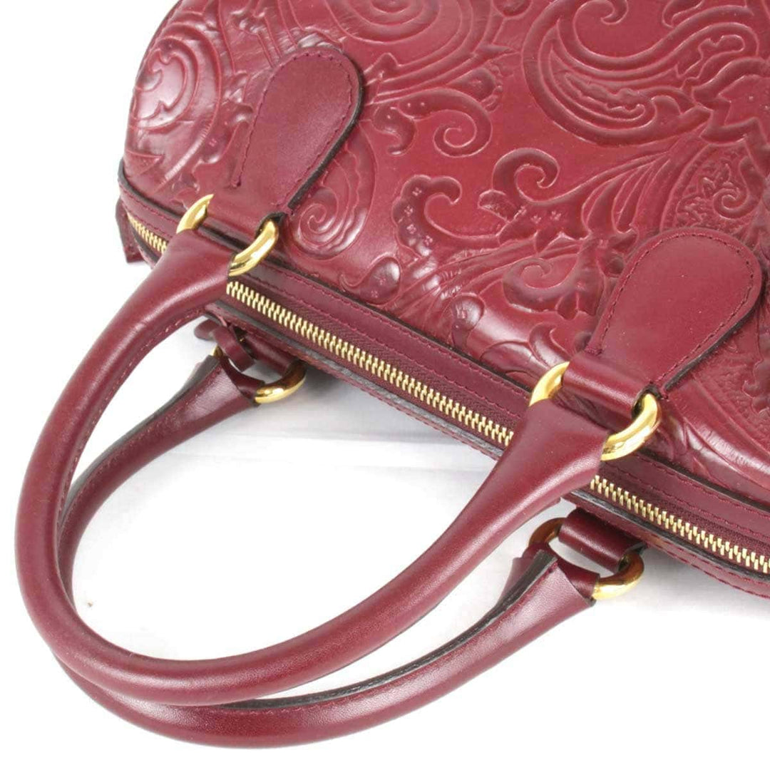 良品『USED』 
ETRO エトロ 
 マルゴット 1C362-2735 ミニボストンバッグ 
レザー ワインレッド