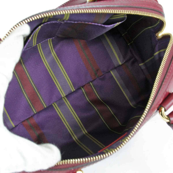 良品『USED』 
ETRO エトロ 
 マルゴット 1C362-2735 ミニボストンバッグ 
レザー ワインレッド