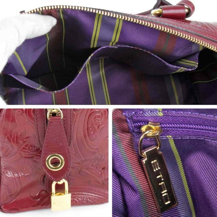 良品『USED』 
ETRO エトロ 
 マルゴット 1C362-2735 ミニボストンバッグ 
レザー ワインレッド