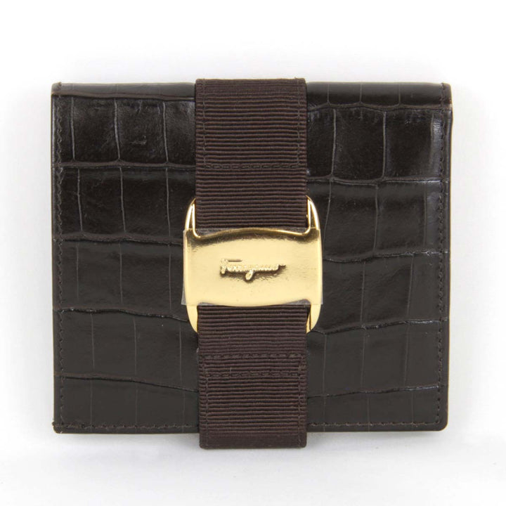 美品『USED』 
Salvatore Ferragamo フェラガモ 
 223053 二つ折り財布 
レザー ブラウン