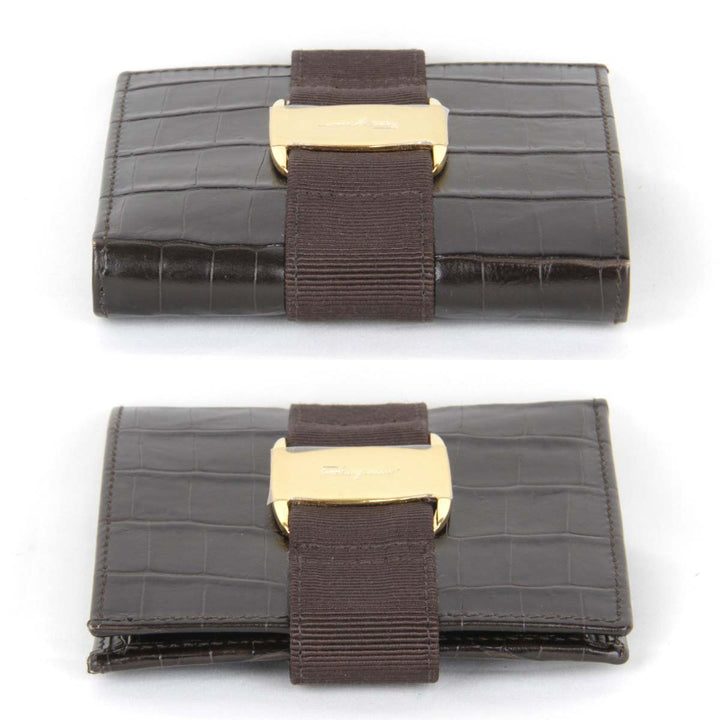 美品『USED』 
Salvatore Ferragamo フェラガモ 
 223053 二つ折り財布 
レザー ブラウン