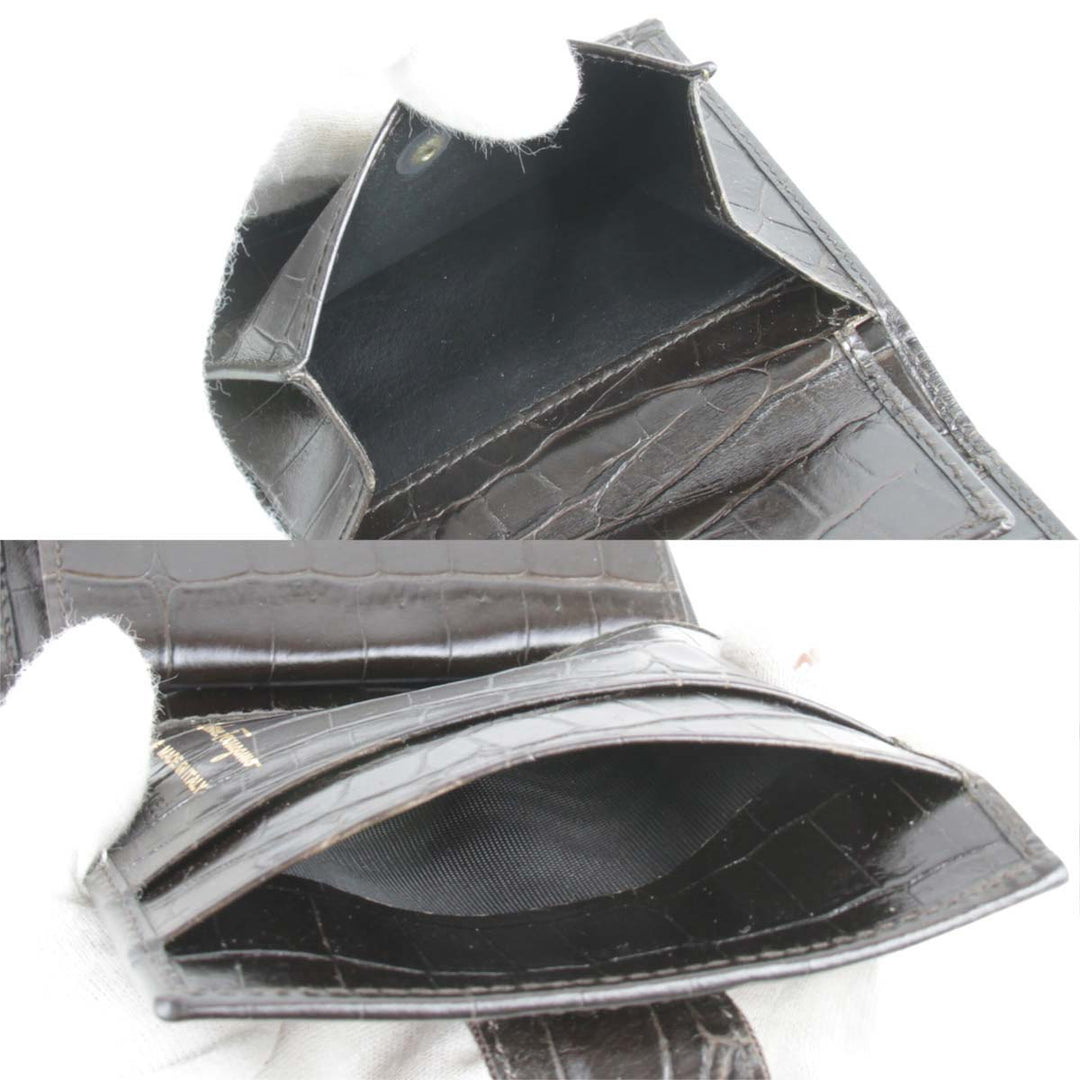 美品『USED』 
Salvatore Ferragamo フェラガモ 
 223053 二つ折り財布 
レザー ブラウン