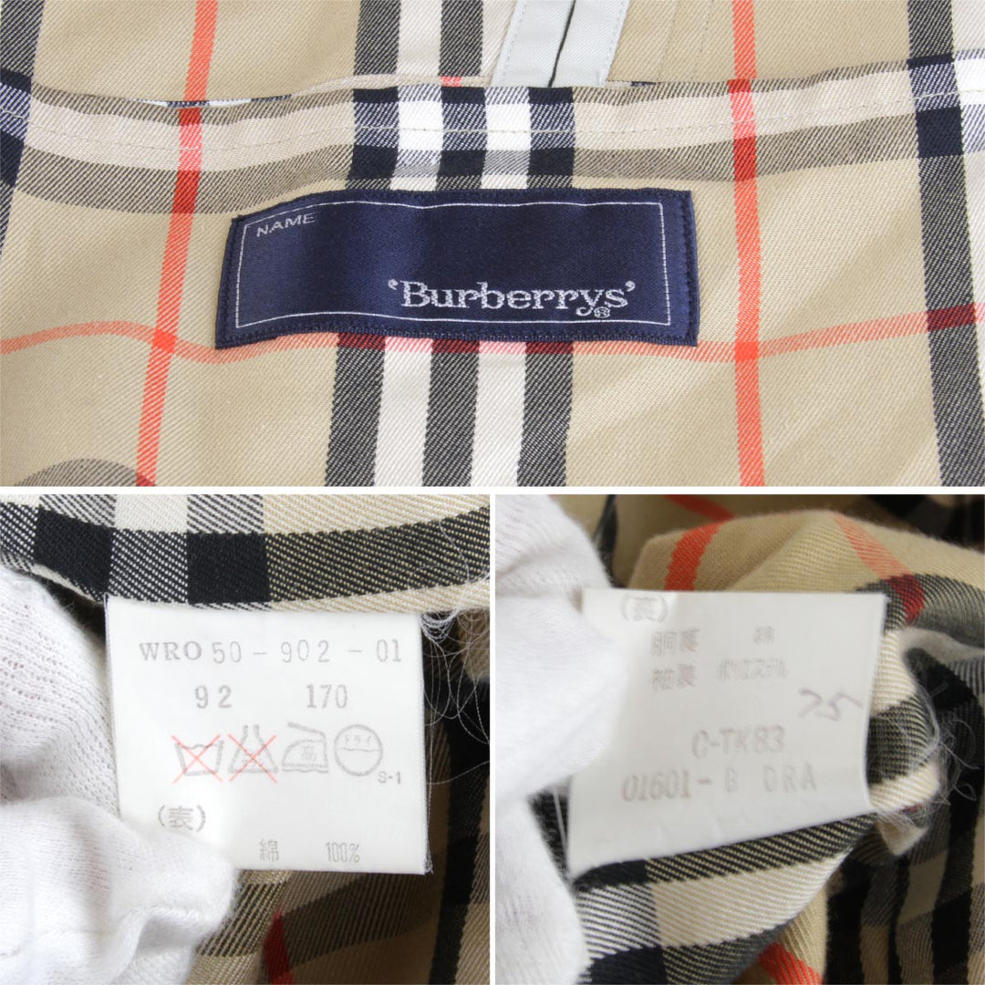 『USED』 
BURBERRY バーバリー 
 WRO50-902-01 ステンカラーコート 
コットン ベージュ
