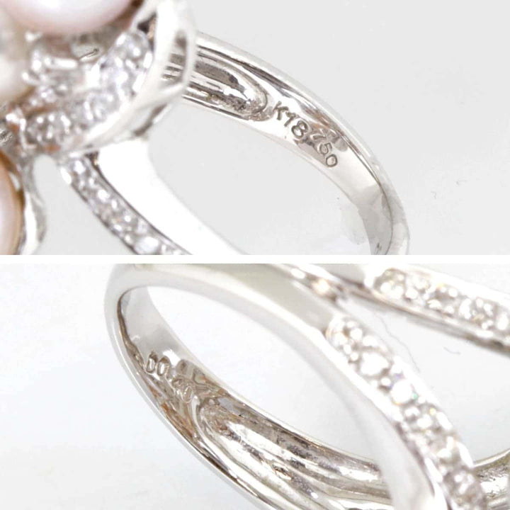 美品『USED』 K18/パール 
リング・指輪
 ダイヤモンド 0.40 9.9g 淡水パール
