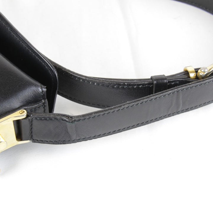 【価格改定】『USED』 
CELINE セリーヌ 
 サークルロゴ金具 ショルダーバッグ 
レザー ブラック