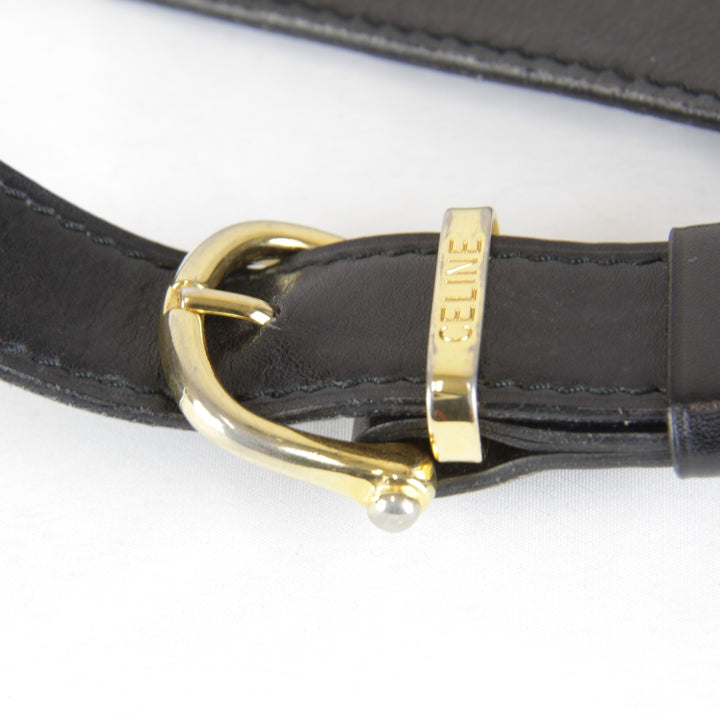 【価格改定】『USED』 
CELINE セリーヌ 
 サークルロゴ金具 ショルダーバッグ 
レザー ブラック