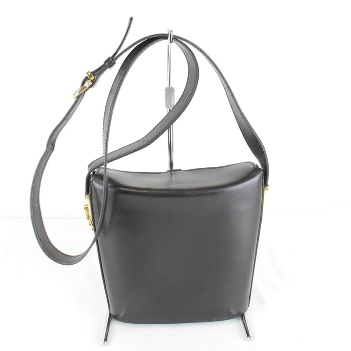 【価格改定】『USED』 
CELINE セリーヌ 
 サークルロゴ金具 ショルダーバッグ 
レザー ブラック