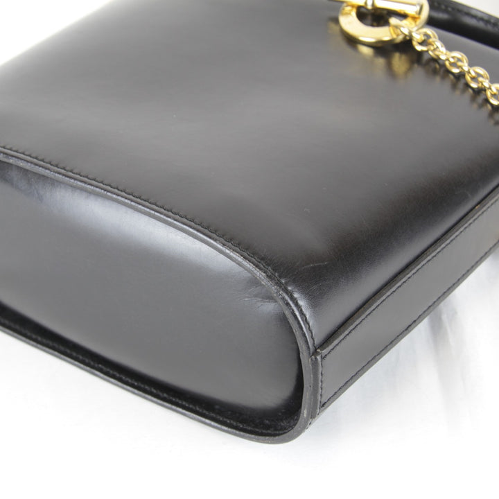 【価格改定】『USED』 
CELINE セリーヌ 
 サークルロゴ金具 ショルダーバッグ 
レザー ブラック