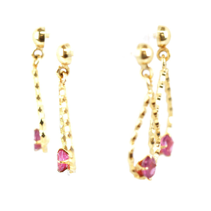 『USED』 K18 
 赤石付きピアス ピアス
 0.75g