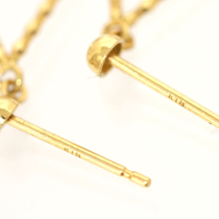 『USED』 K18 
 赤石付きピアス ピアス
 0.75g