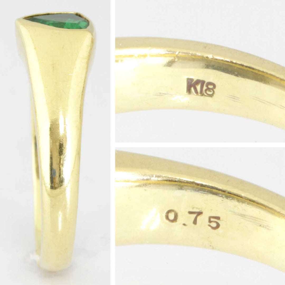 美品『USED』 K18 
リング・指輪
 グリーンガーネット 0.75 7.8g