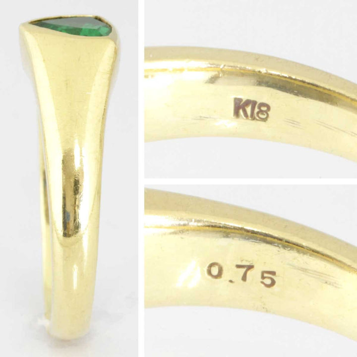美品『USED』 K18 
リング・指輪
 グリーンガーネット 0.75 7.8g