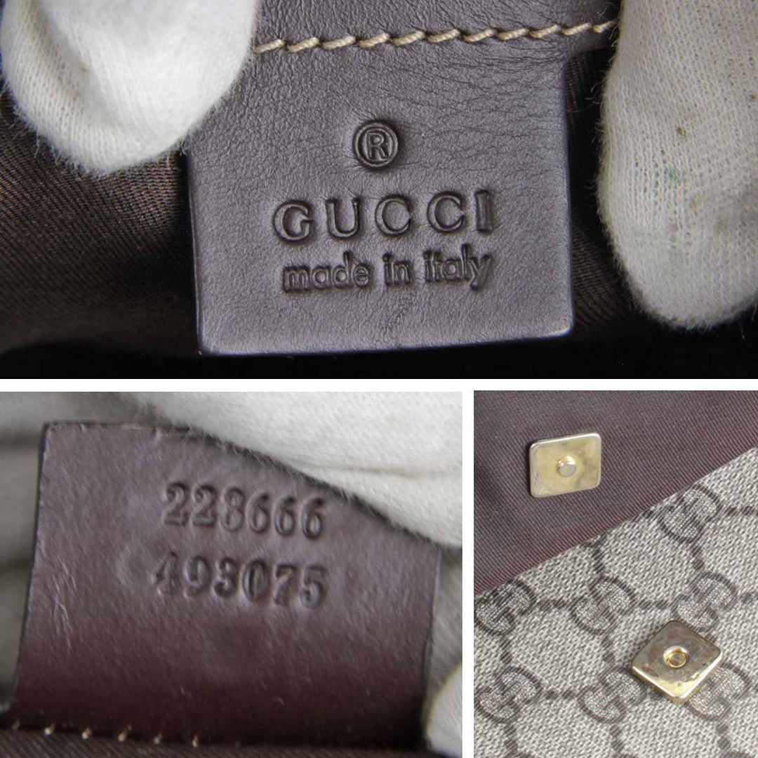 美品『USED』 
GUCCI グッチ 
 223666 ショルダーバッグ 
GGスプリームキャンバス グレー