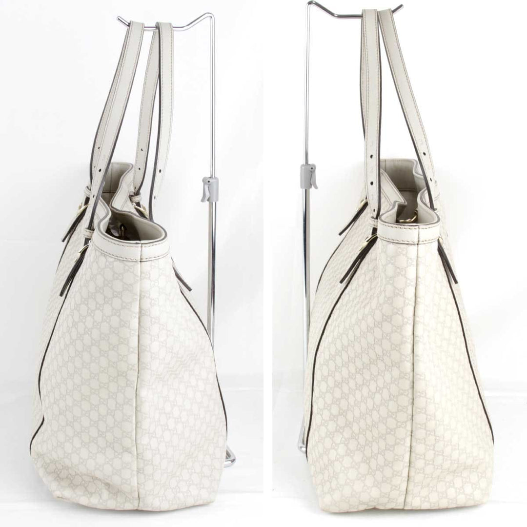 美品『USED』 
GUCCI グッチ 
 マイクロシマ 309613 002123 トートバッグ 
シマレザー アイボリー