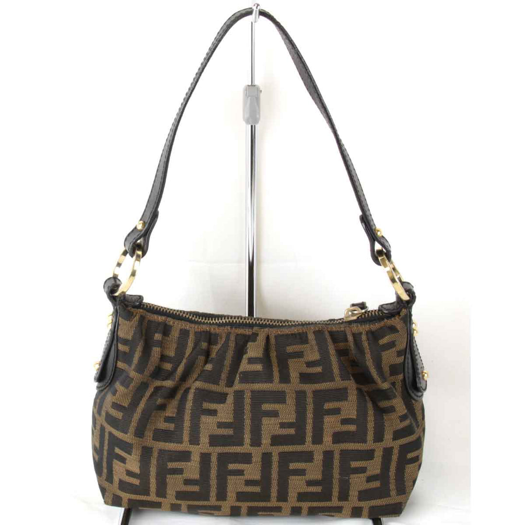『USED』 
FENDI フェンディ 
 ズッカ 8BR354 ショルダーバッグ 
キャンバス ブラウン