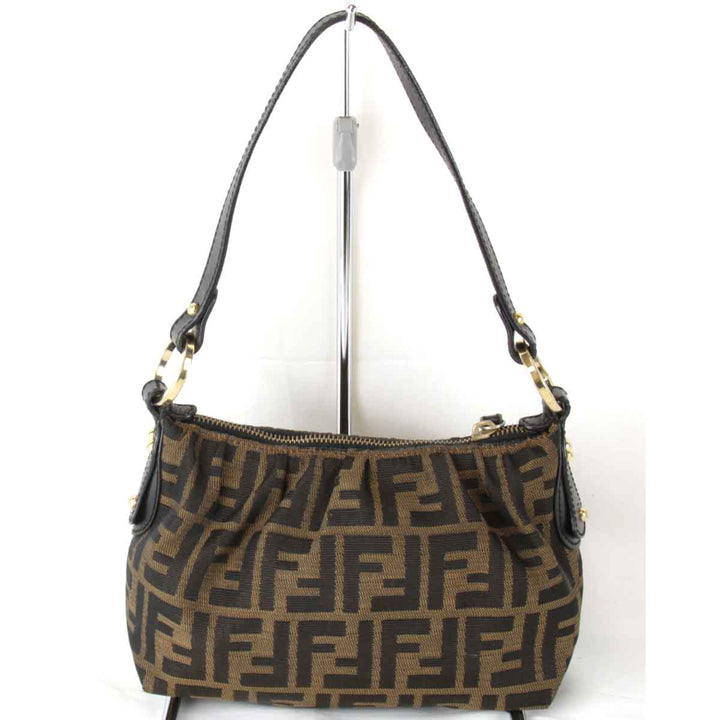 『USED』 
FENDI フェンディ 
 ズッカ 8BR354 ショルダーバッグ 
キャンバス ブラウン