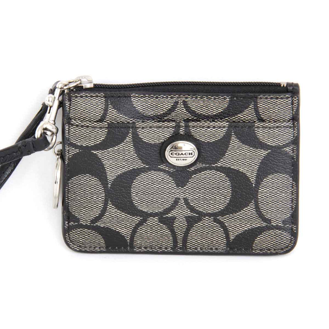 『USED』 
COACH コーチ 
 シグネチャー パスケース 
レザー ブラック