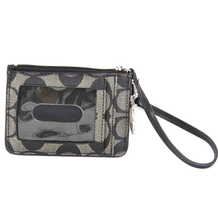『USED』 
COACH コーチ 
 シグネチャー パスケース 
レザー ブラック