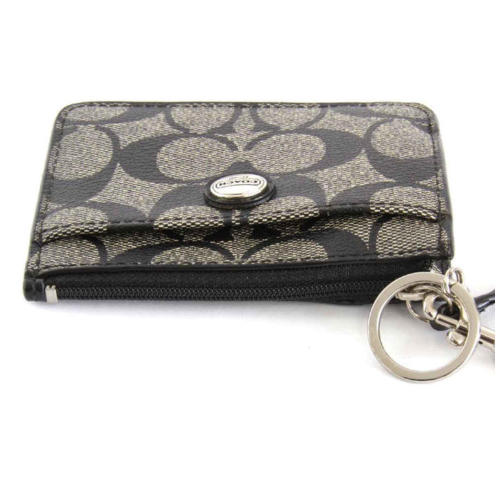 『USED』 
COACH コーチ 
 シグネチャー パスケース 
レザー ブラック