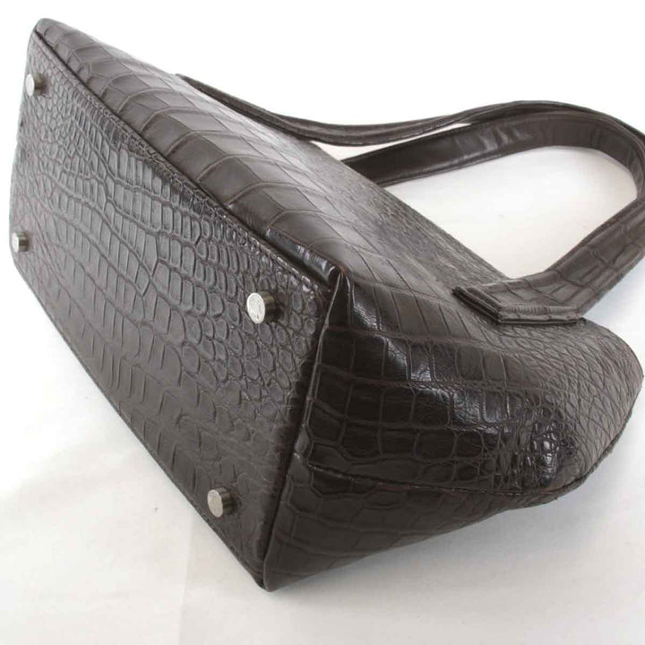 美品『USED』 
 
 JRA認定 ハンドバッグ 
クロコダイル ブラウン