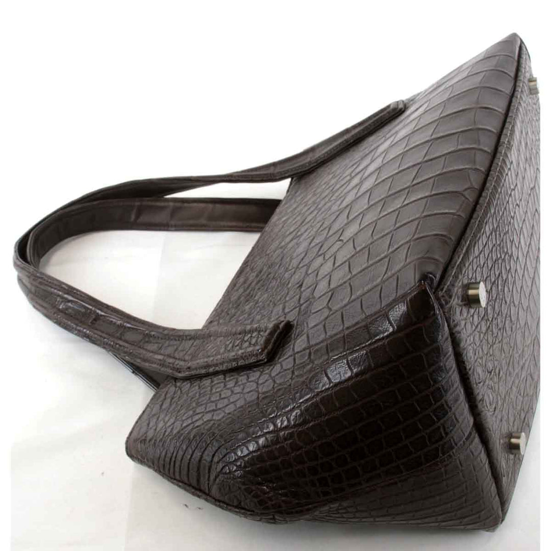 美品『USED』 
 
 JRA認定 ハンドバッグ 
クロコダイル ブラウン