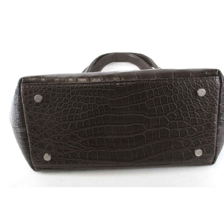 美品『USED』 
 
 JRA認定 ハンドバッグ 
クロコダイル ブラウン