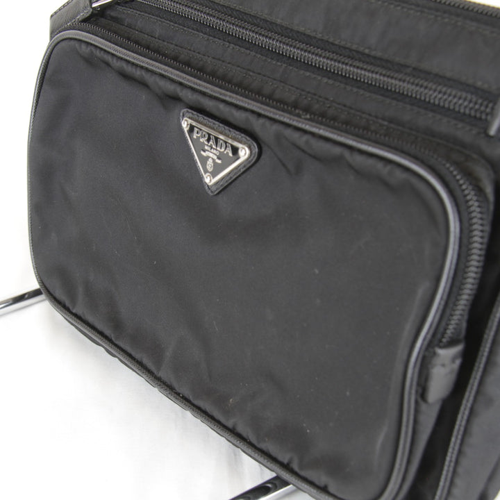 【価格改定】『USED』 
PRADA プラダ 
 サフィアーノ ウエストバッグ 
ナイロン ブラック