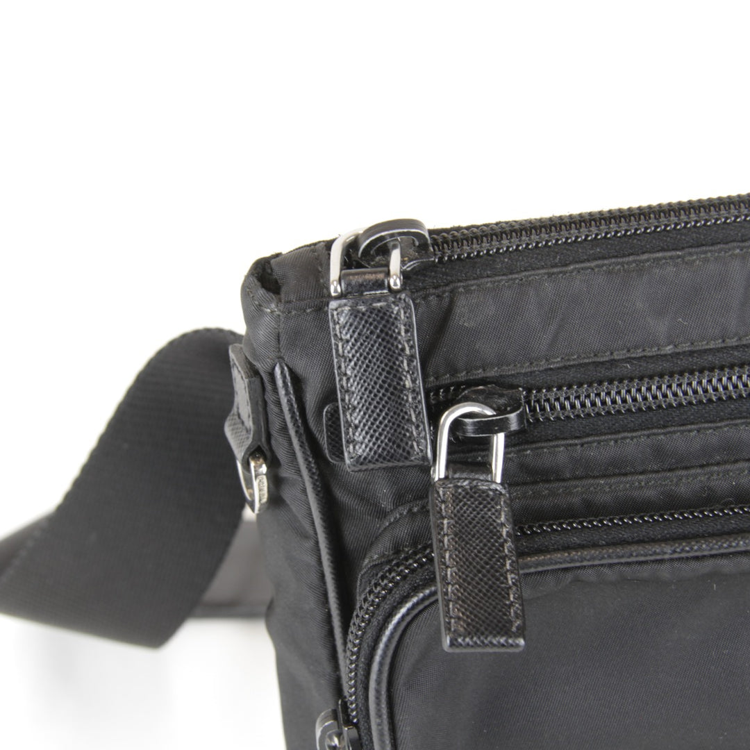 【価格改定】『USED』 
PRADA プラダ 
 サフィアーノ ウエストバッグ 
ナイロン ブラック
