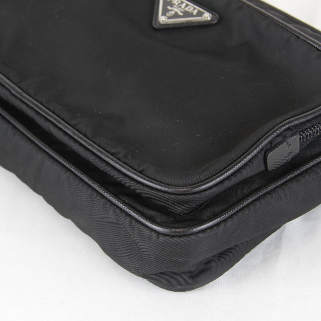 【価格改定】『USED』 
PRADA プラダ 
 サフィアーノ ウエストバッグ 
ナイロン ブラック