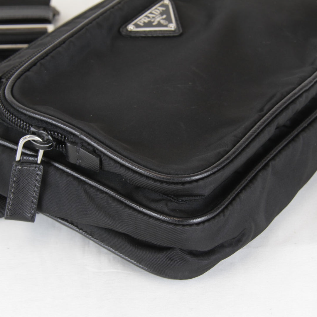 【価格改定】『USED』 
PRADA プラダ 
 サフィアーノ ウエストバッグ 
ナイロン ブラック