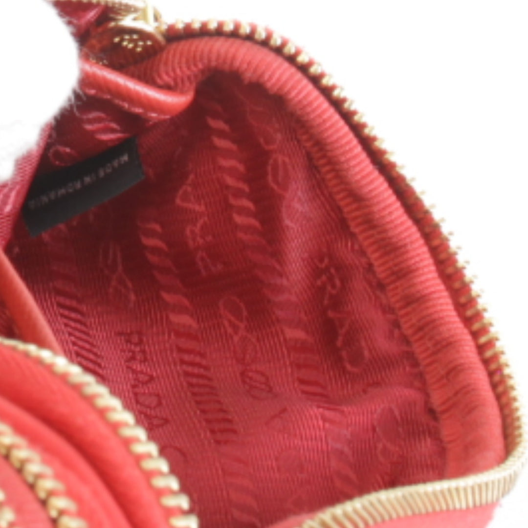 良品『USED』 
PRADA プラダ 
 ミニ 1NF861 ショルダーバッグ 
ナイロン レッド