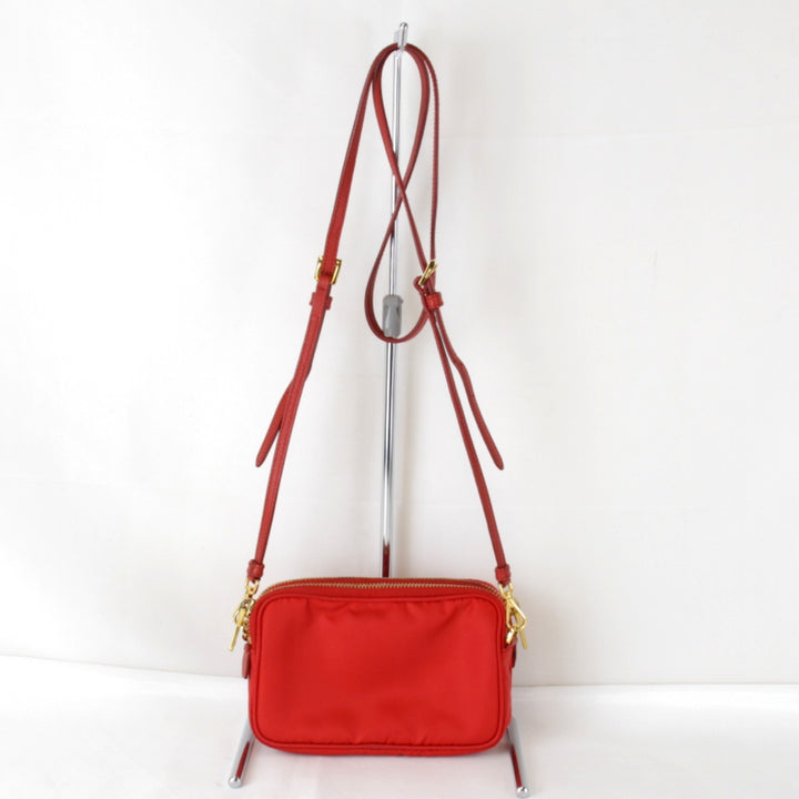 良品『USED』 
PRADA プラダ 
 ミニ 1NF861 ショルダーバッグ 
ナイロン レッド